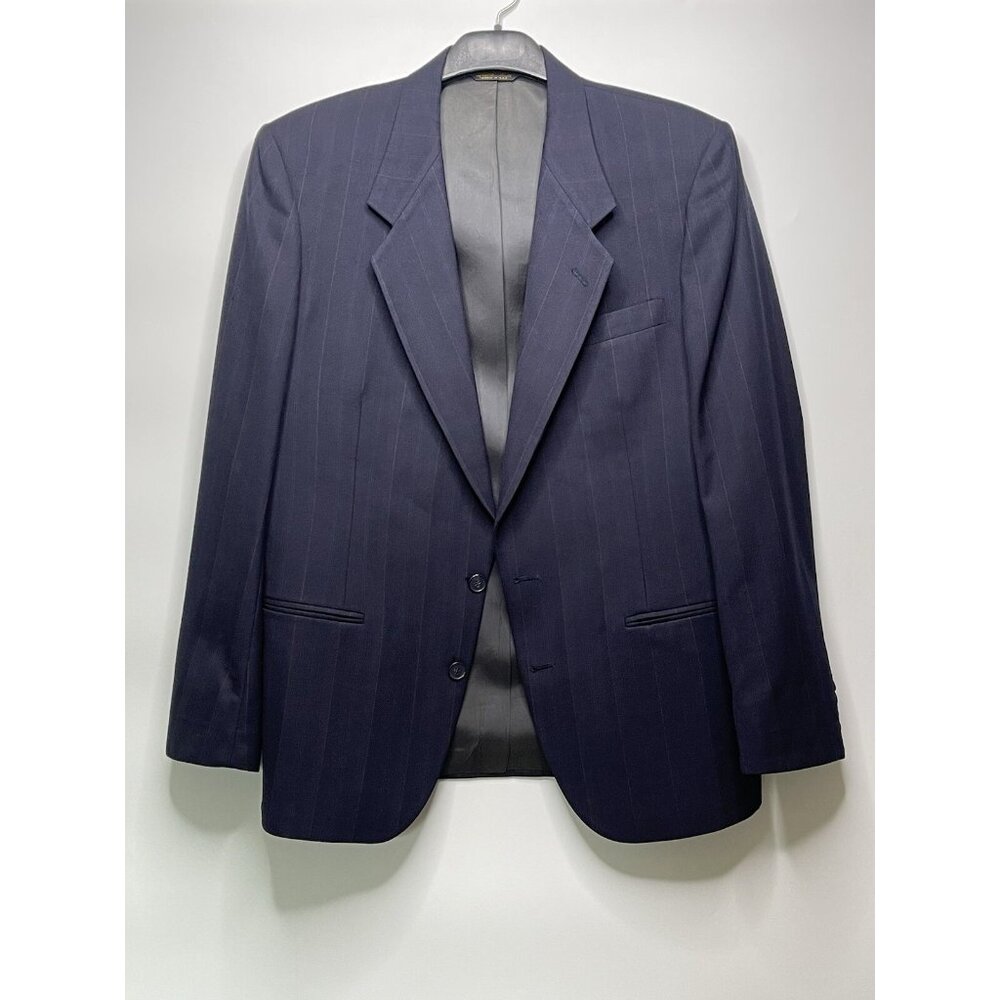 Man in Wool Navy Blue Pin Striped Blazer Pure Wool 44